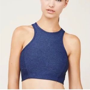 Outdoor Voices Athena High Neck Crop Top Sports Bra in Navy size XS